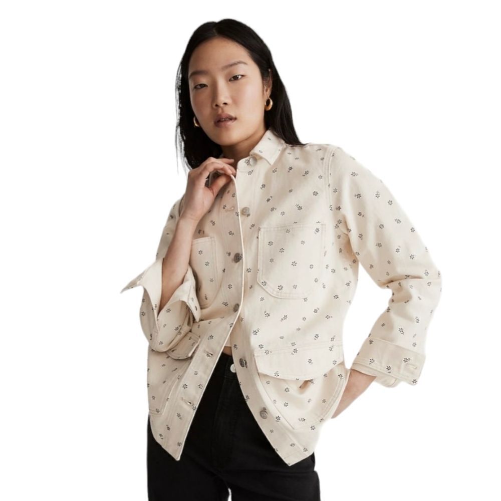 Madewell Denim Daisy Chore Jacket Classic Light Wash Workwear Style |‎ XS NWT